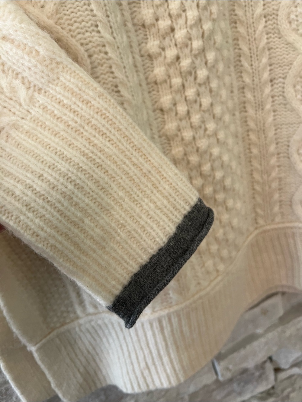 Alex Mill Wool Alpaca Cream Cable Knit Roll Neck Sweater NWT Size M - Picture 3 of 10